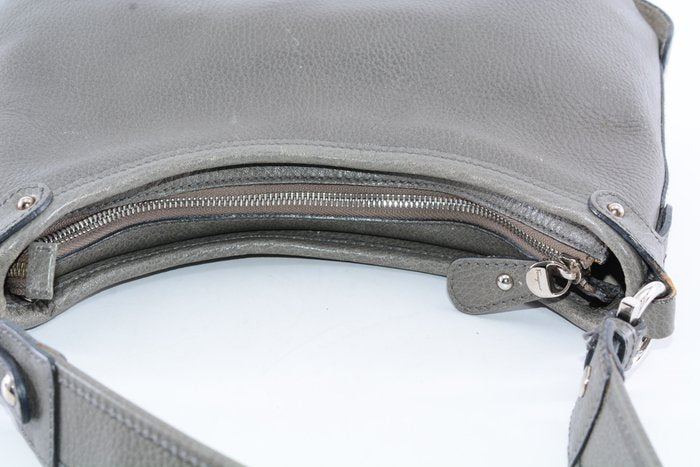 Salvatore Ferragamo Grey Leather Shoulder Bag