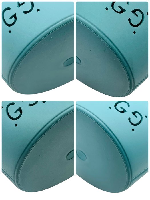 Gucci Turquoise GG Embossed Rubber/ Silicone Bucket Bag
