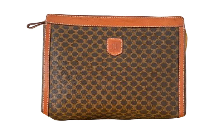 Céline Macadam Clutch Bag – Beige and Brown