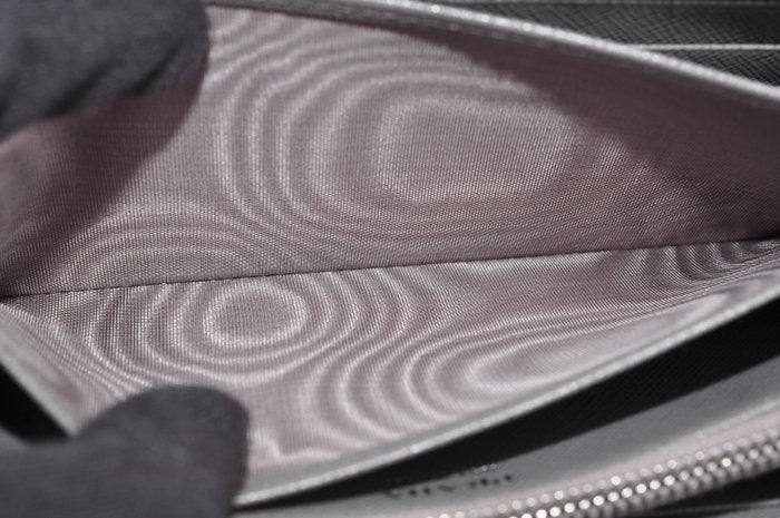 Prada Grey Saffiano Leather Zip-Around Wallet