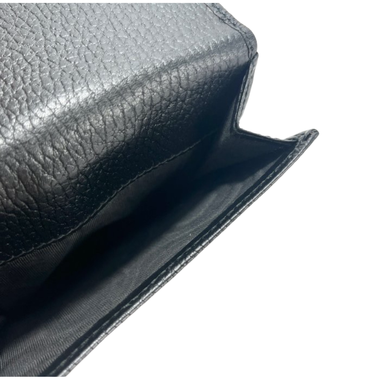 Portefeuille en cuir noir Gucci à deux volets