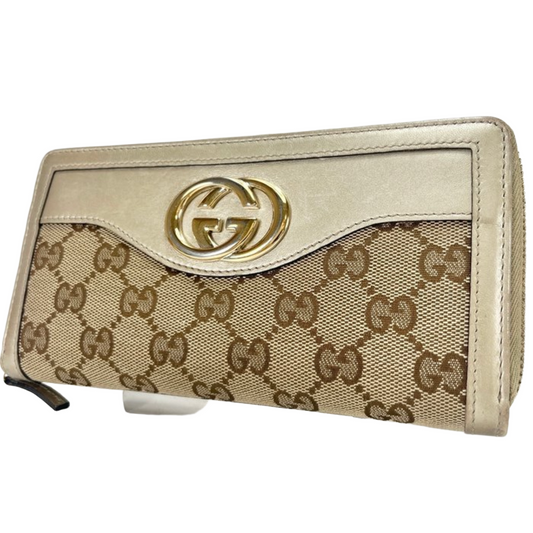 Long portefeuille Gucci Suprême beige