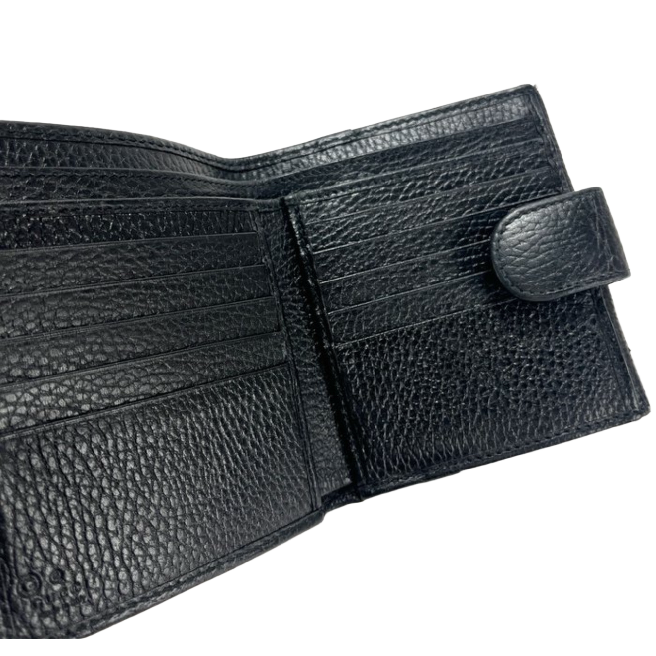 Portefeuille en cuir noir Gucci à deux volets