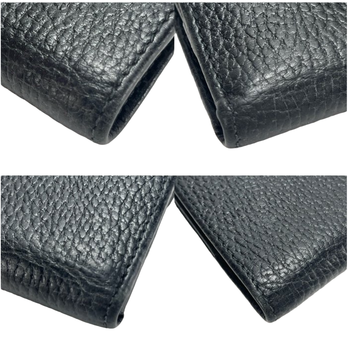 Portefeuille en cuir noir Gucci à deux volets