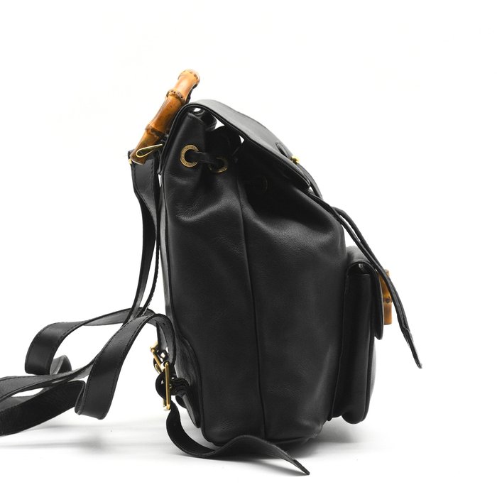 Gucci Bamboo Black Leather Backpack
