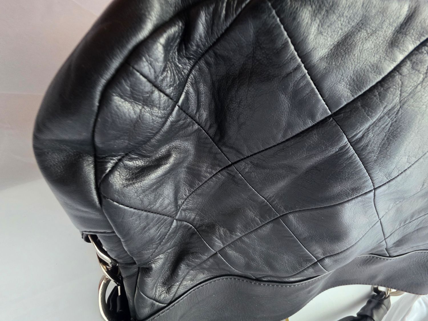 Chanel Black Lambskin Leather Matelassé Quilted Shoulder Tote Bag