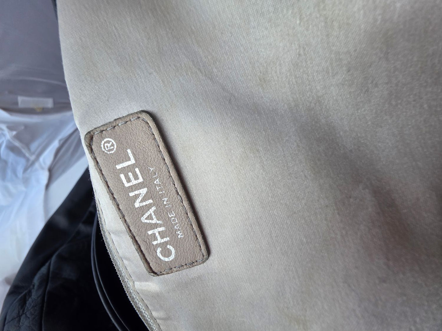 Chanel Black Lambskin Leather Matelassé Quilted Shoulder Tote Bag