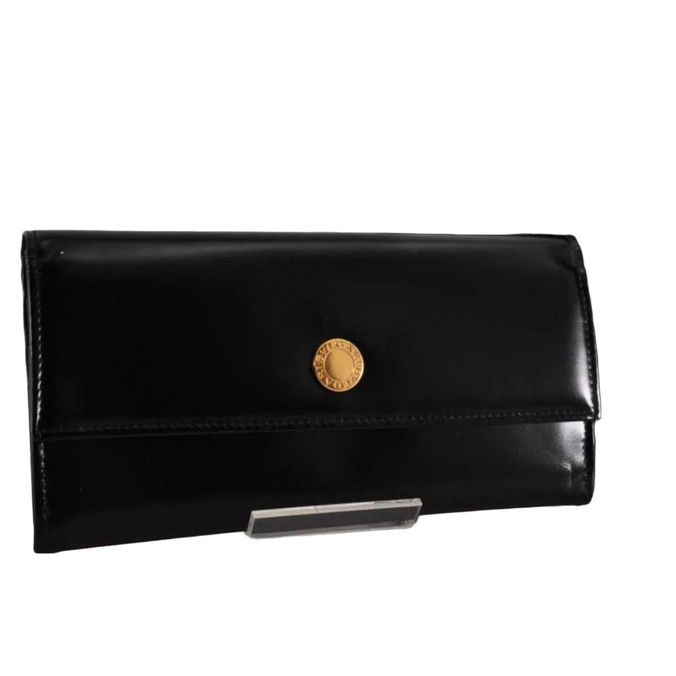 Bvlgari Black Patent Long Wallet - VeeLuxeCollectives