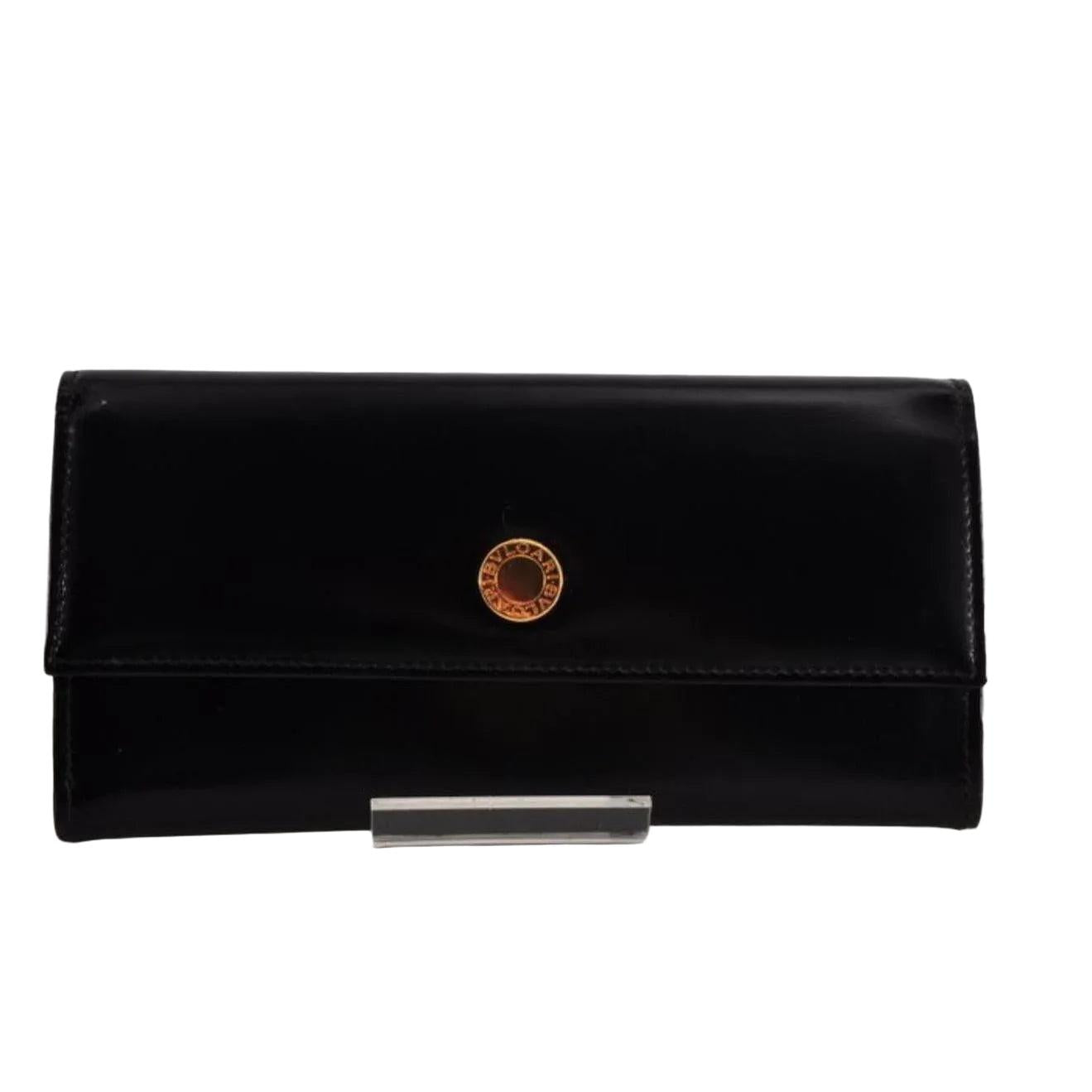 Bvlgari Black Patent Long Wallet - VeeLuxeCollectives