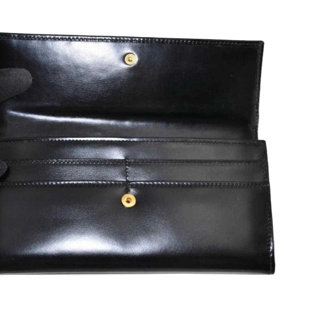 Bvlgari Black Patent Long Wallet - VeeLuxeCollectives
