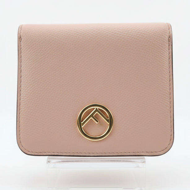 Fendi Logo Bifold Leather Wallet in Pink Poured Blush - VeeLuxeCollectives