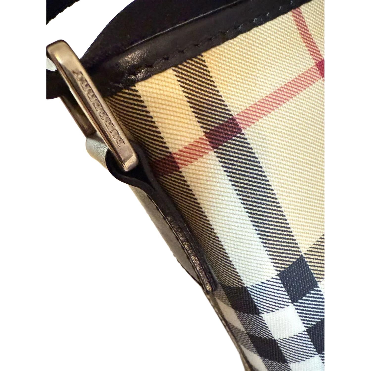 Burberry Classic Nova Check Canvas Messenger Bag Sand Beige Trim - VeeLuxeCollectives