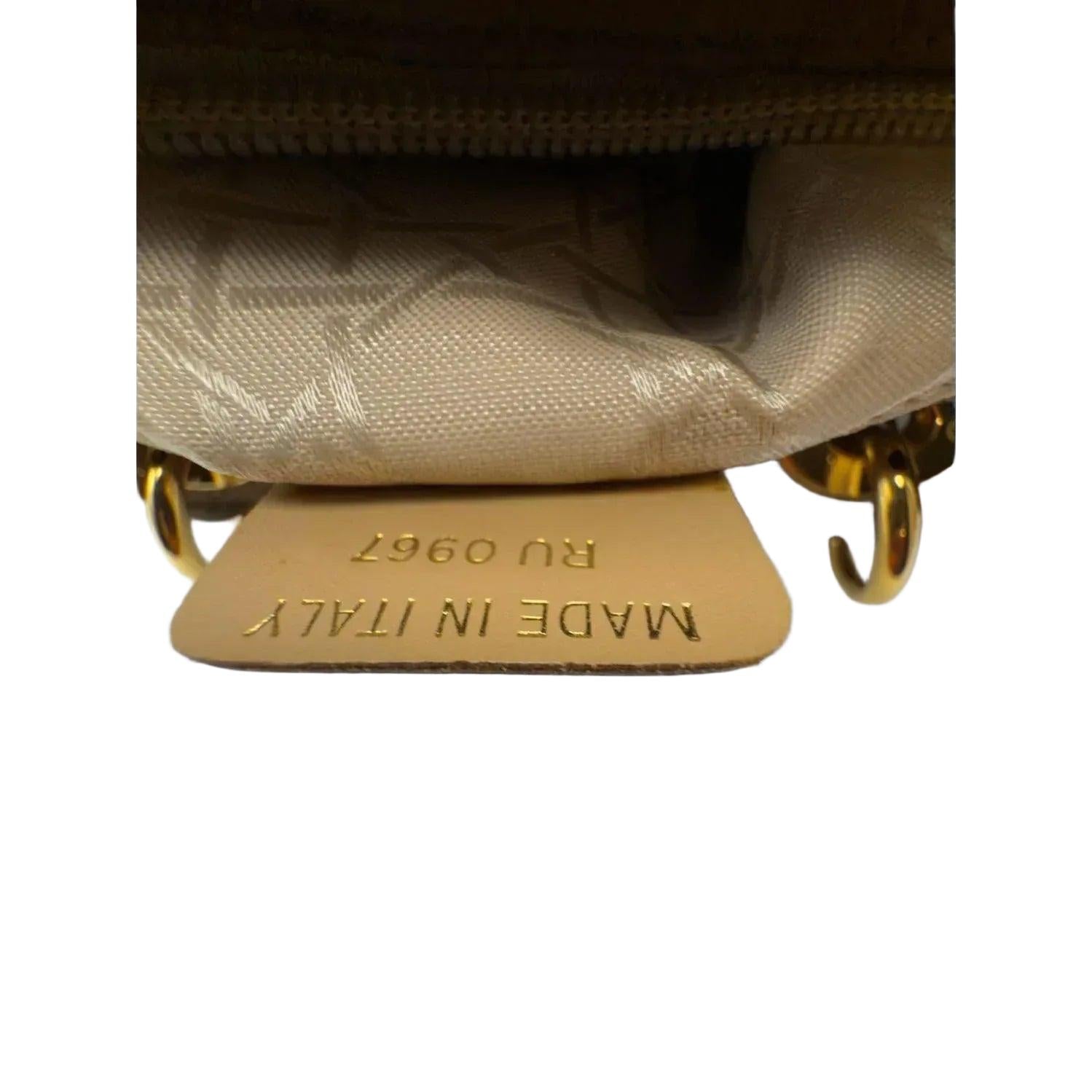 Christian Dior Lady Dior Medium Beige Nylon Cannage Handbag Gold Hardware - VeeLuxeCollectives