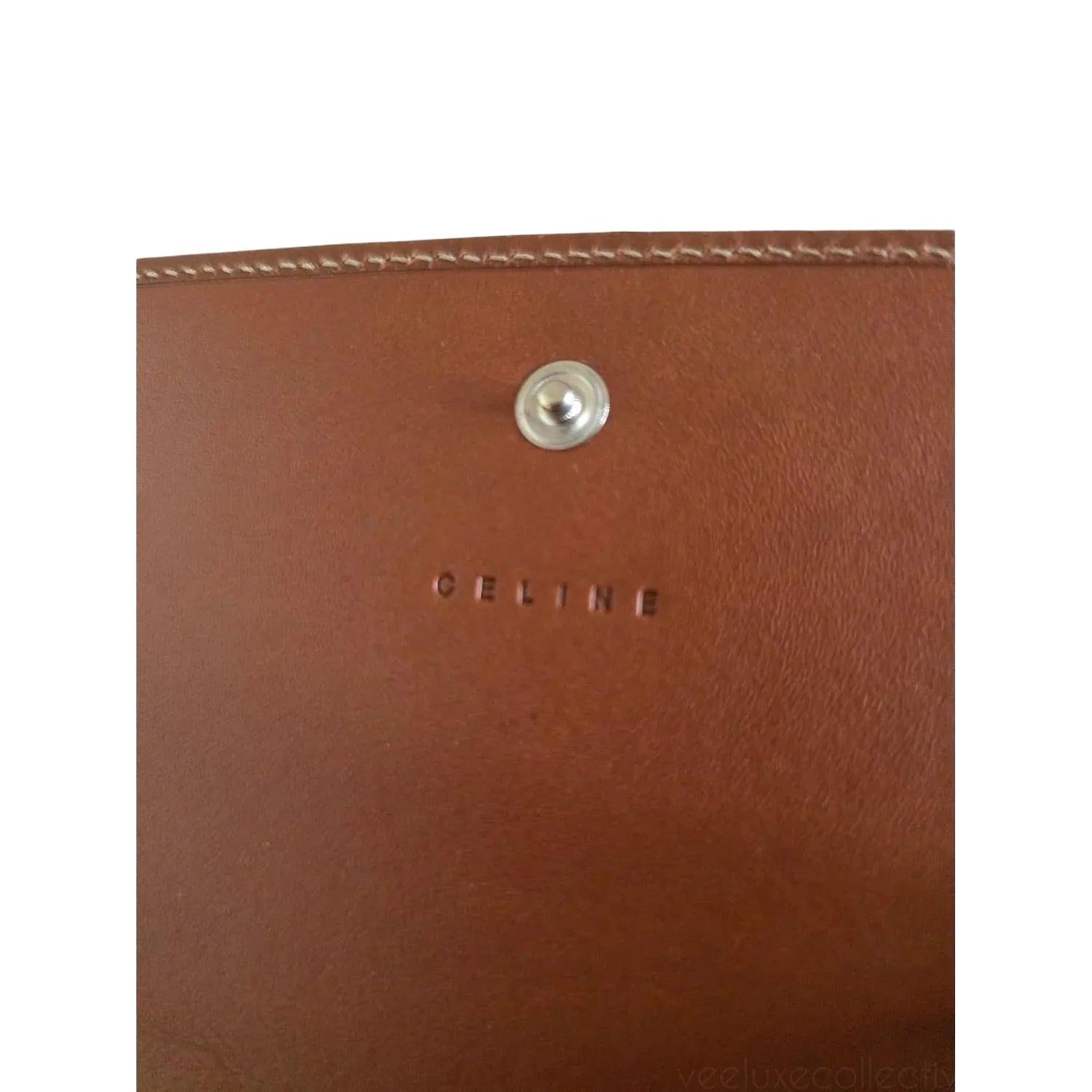 Celine Triomphe Long Bifold Wallet in Beige Canvas and Leather - VeeLuxeCollectives