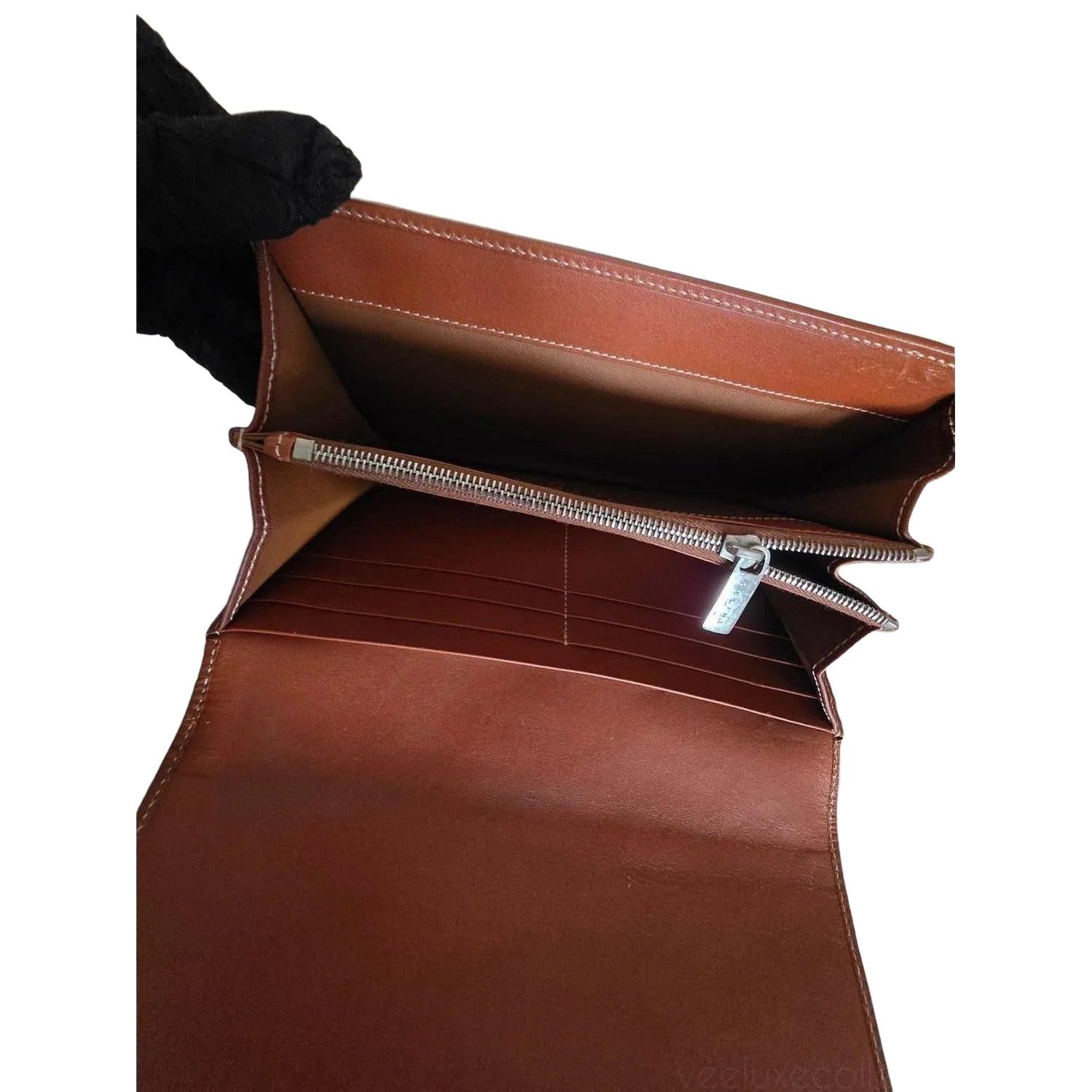 Celine Triomphe Long Bifold Wallet in Beige Canvas and Leather - VeeLuxeCollectives