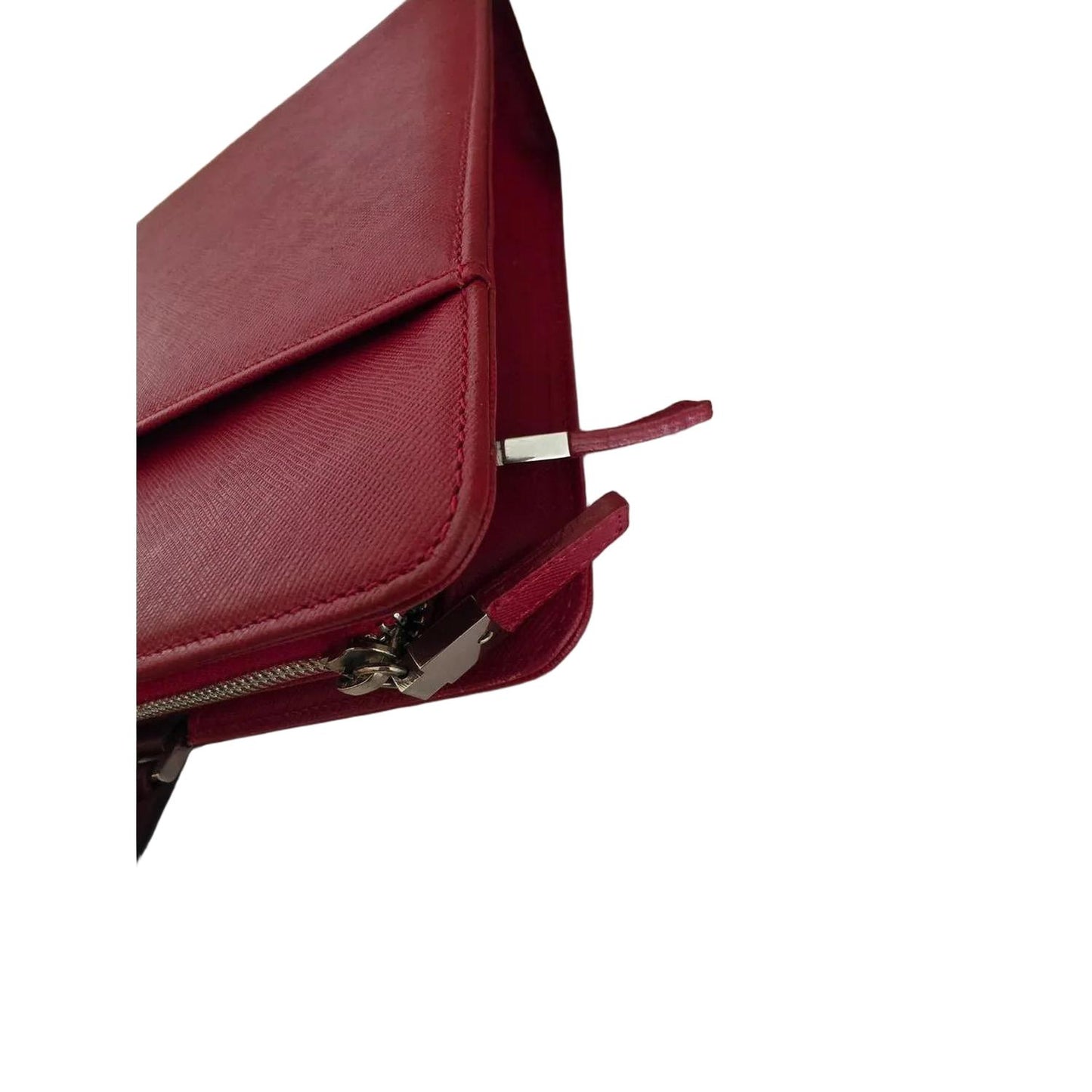 Burberry 40cm Saffiano Red Leather Business Briefcase Bag - VeeLuxeCollectives