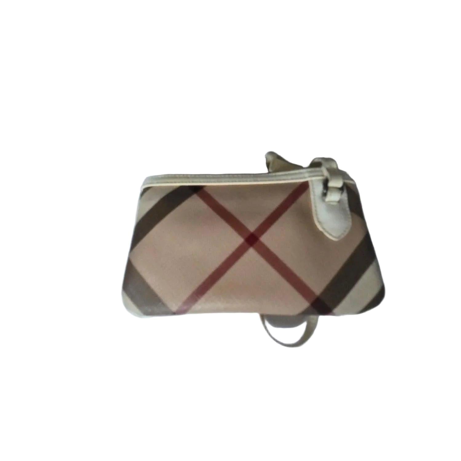 Burberry Nova Check Beige Coated Canvas Small Wristlet Purse - VeeLuxeCollectives