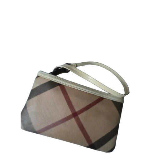 Burberry Nova Check Beige Coated Canvas Small Wristlet Purse - VeeLuxeCollectives