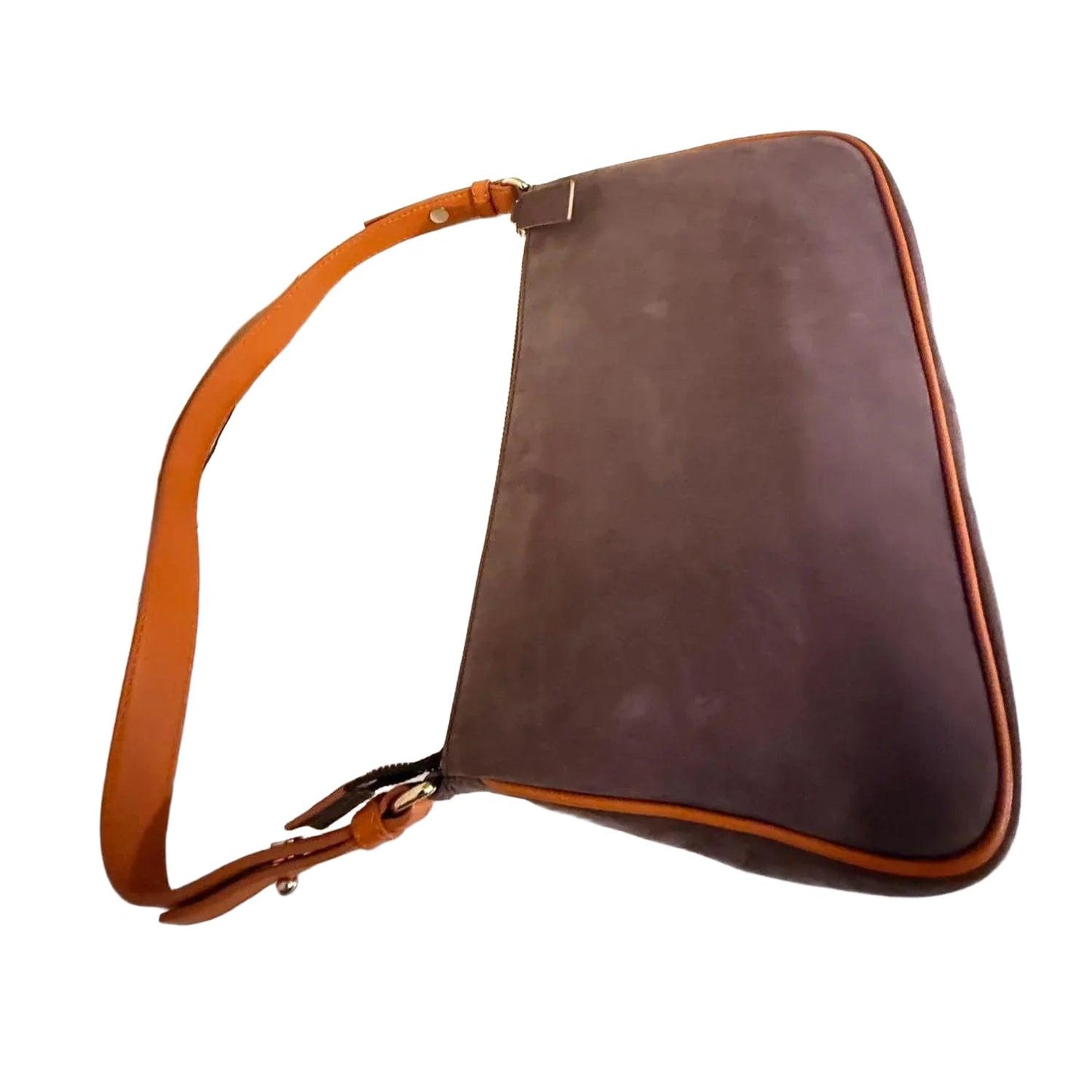 Bvlgari Purple Slogan-debossed Leather Shoulder Bag with Gold Hardware - VeeLuxeCollectives