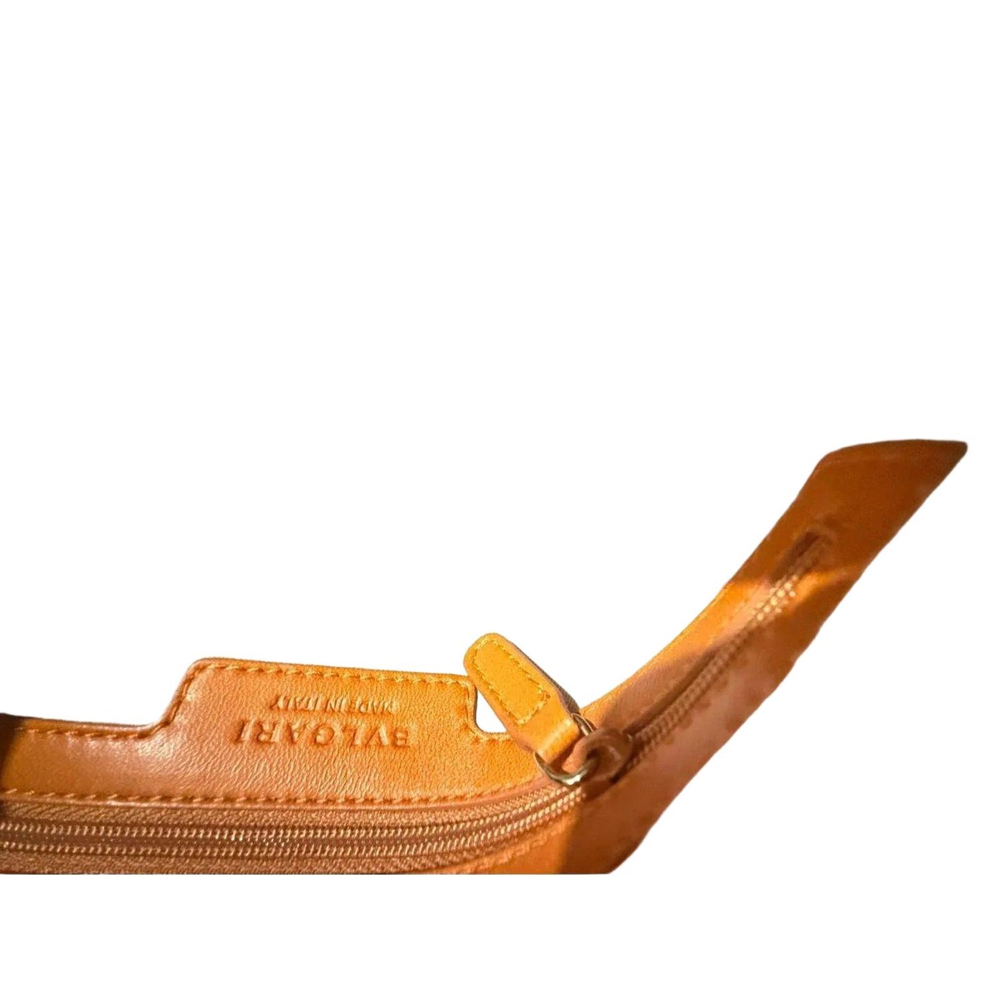 Bvlgari Purple Slogan-debossed Leather Shoulder Bag with Gold Hardware - VeeLuxeCollectives