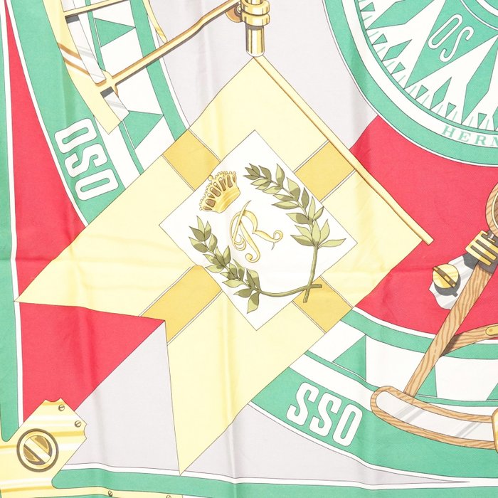 Hermès Carré 90 Silk Scarf Sextants Nautical Compass
