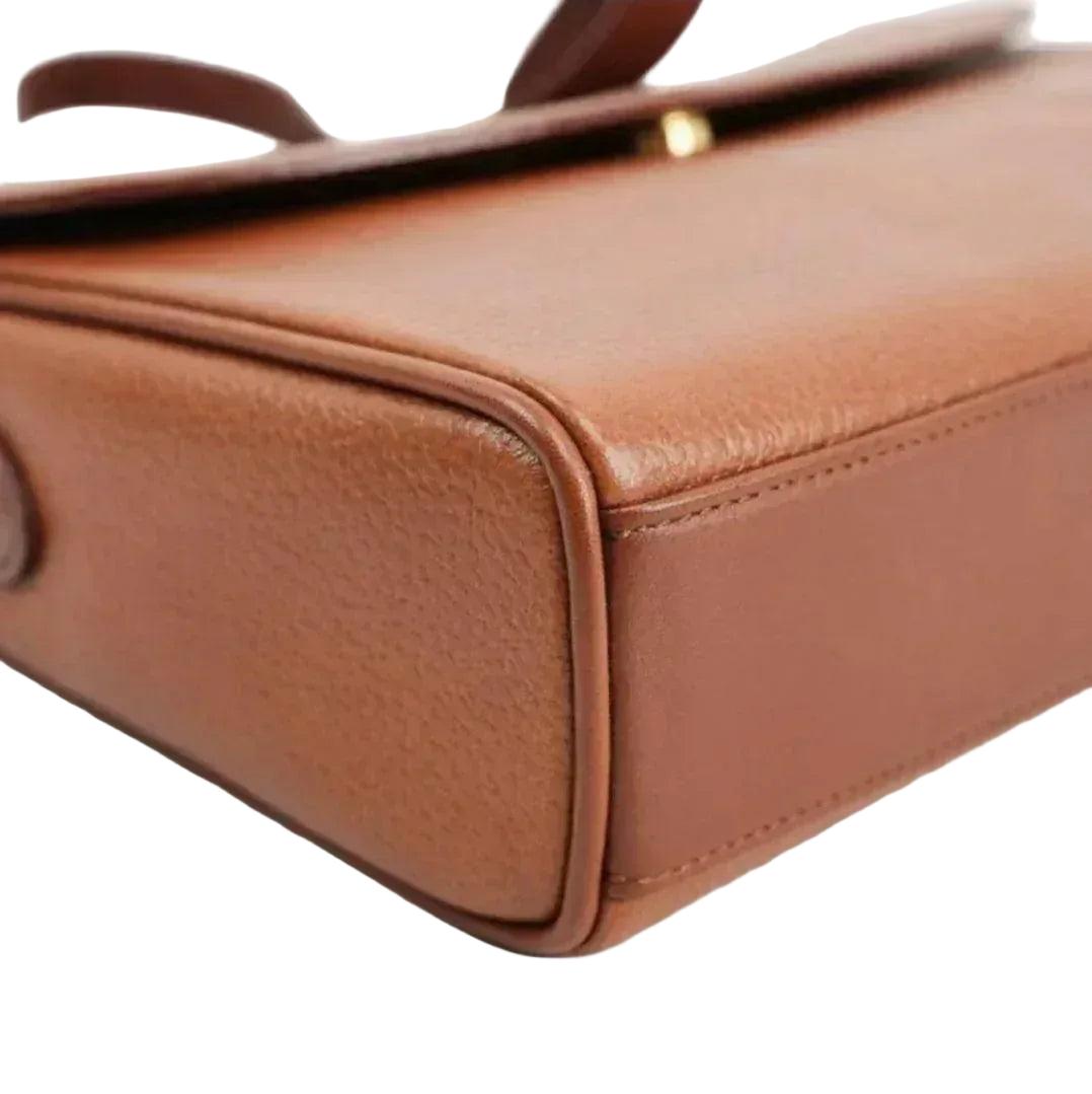 Burberry Brown Leather Nova Box Messenger Crossbody Bag - VeeLuxeCollectives