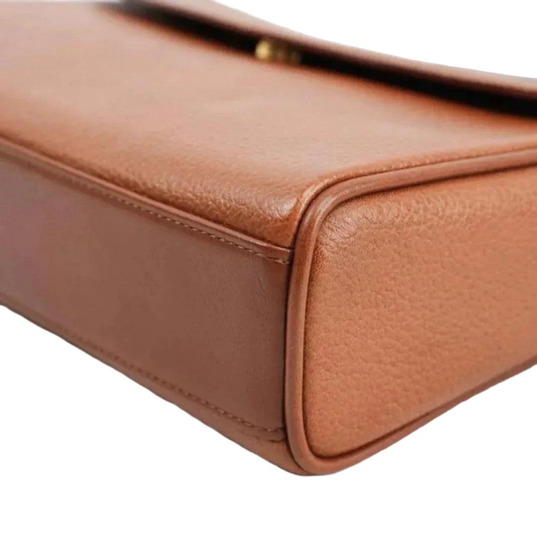 Burberry Brown Leather Nova Box Messenger Crossbody Bag - VeeLuxeCollectives