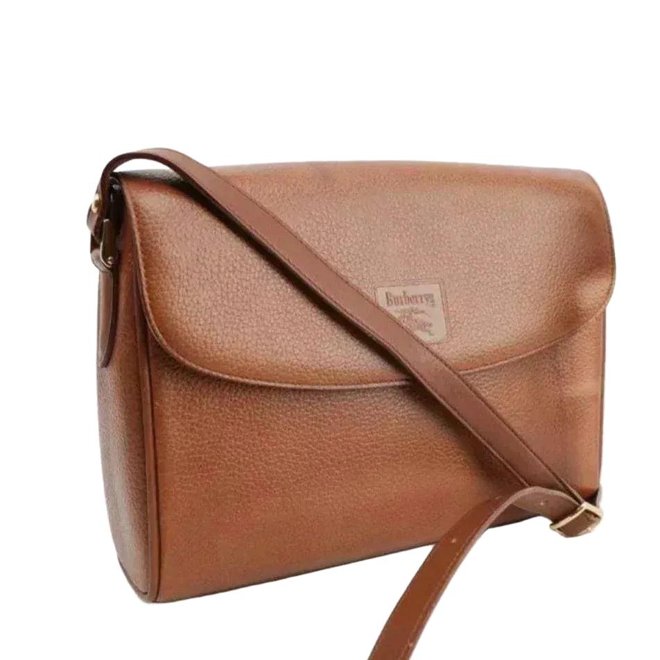 Burberry Brown Leather Nova Box Messenger Crossbody Bag - VeeLuxeCollectives