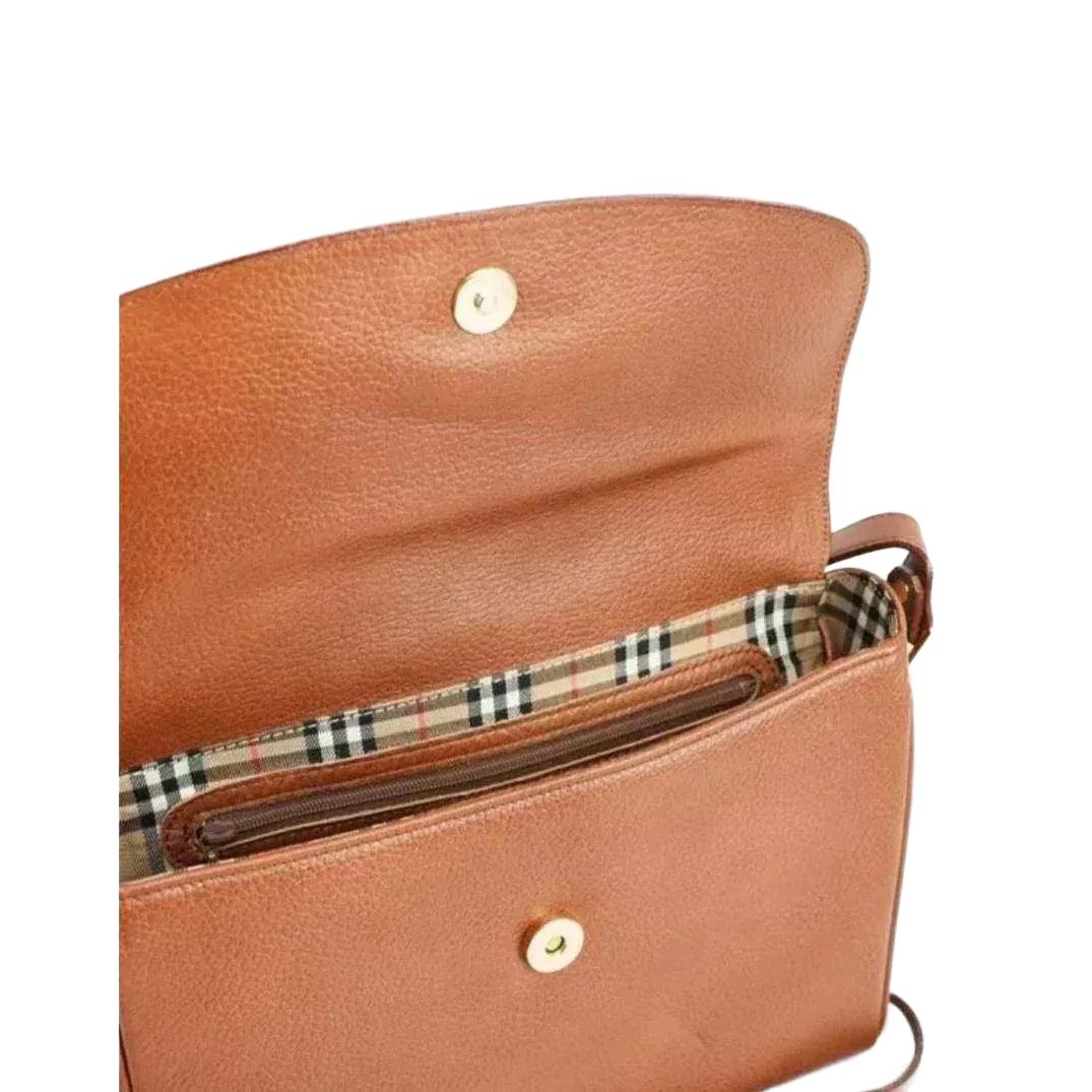 Burberry Brown Leather Nova Box Messenger Crossbody Bag - VeeLuxeCollectives