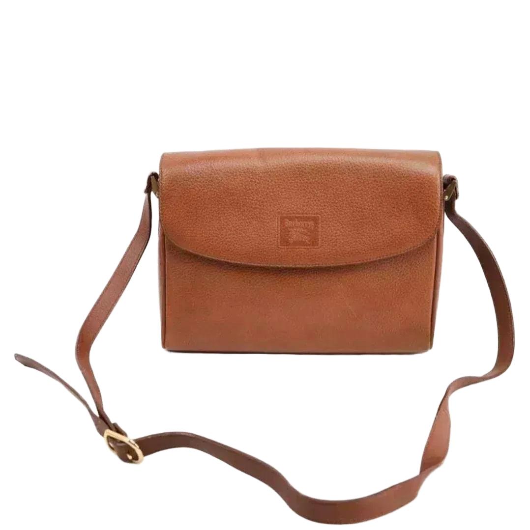 Burberry Brown Leather Nova Box Messenger Crossbody Bag - VeeLuxeCollectives