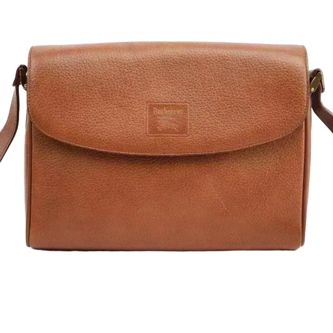 Burberry Brown Leather Nova Box Messenger Crossbody Bag - VeeLuxeCollectives