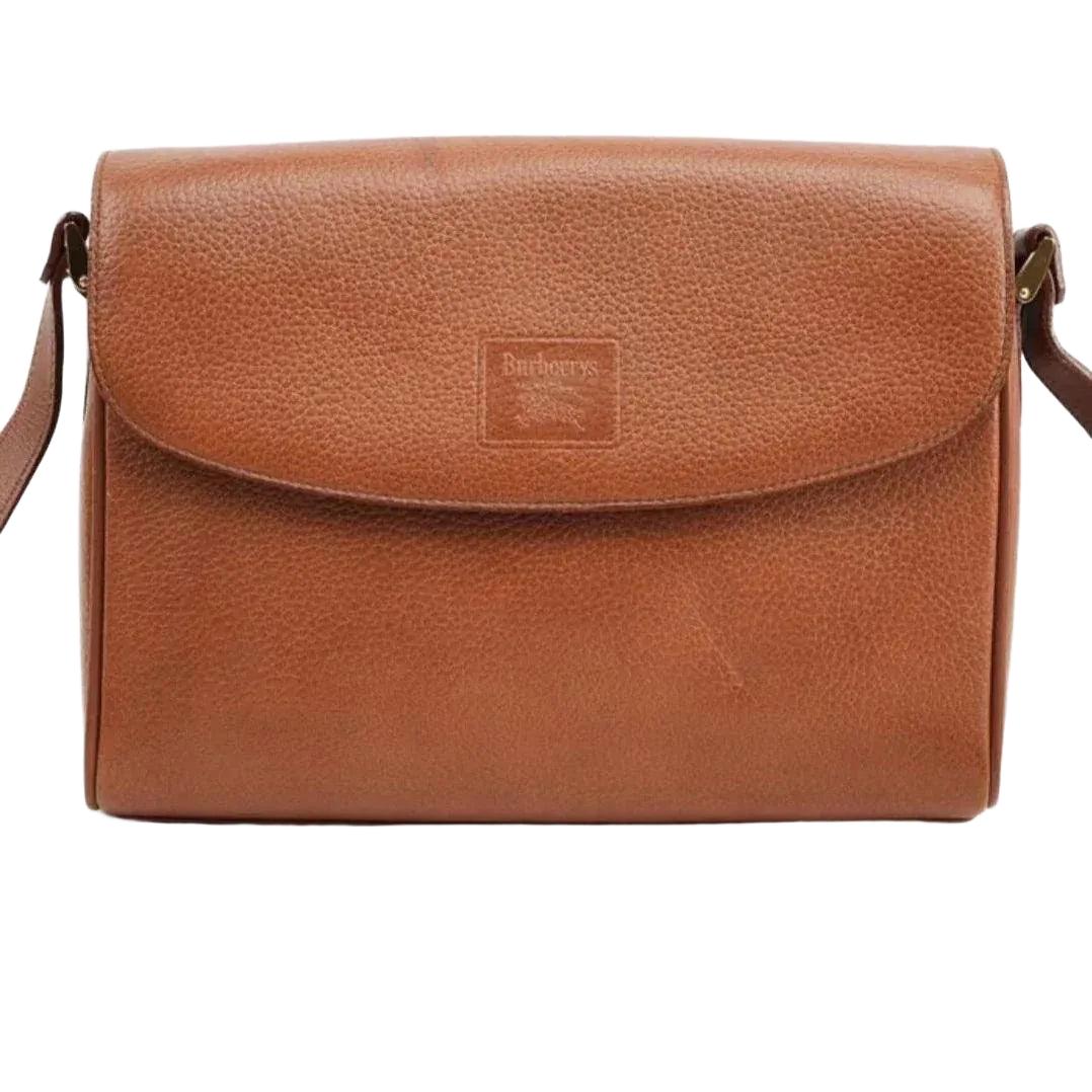 Burberry Brown Leather Nova Box Messenger Crossbody Bag - VeeLuxeCollectives
