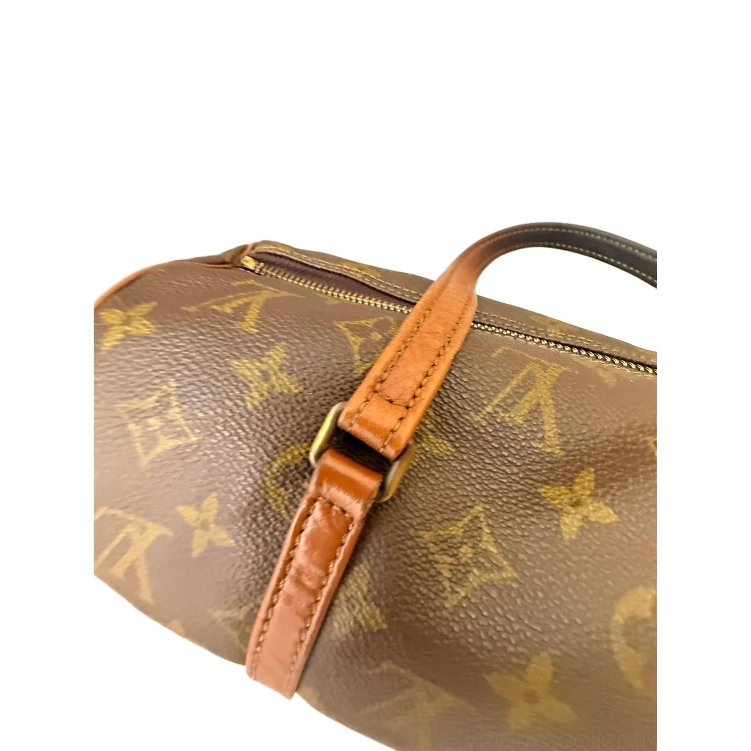 LV Papillon 30, monogram canvas pattern close-up