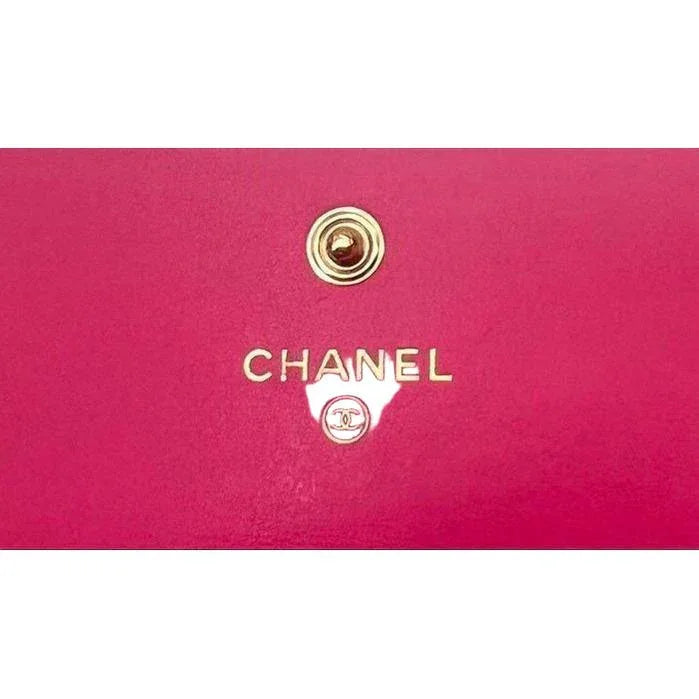CHANEL Camellia Long Wallet Pink Lambskin Leather Gold Hardware - VeeLuxeCollectives