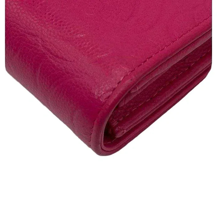 CHANEL Camellia Long Wallet Pink Lambskin Leather Gold Hardware - VeeLuxeCollectives