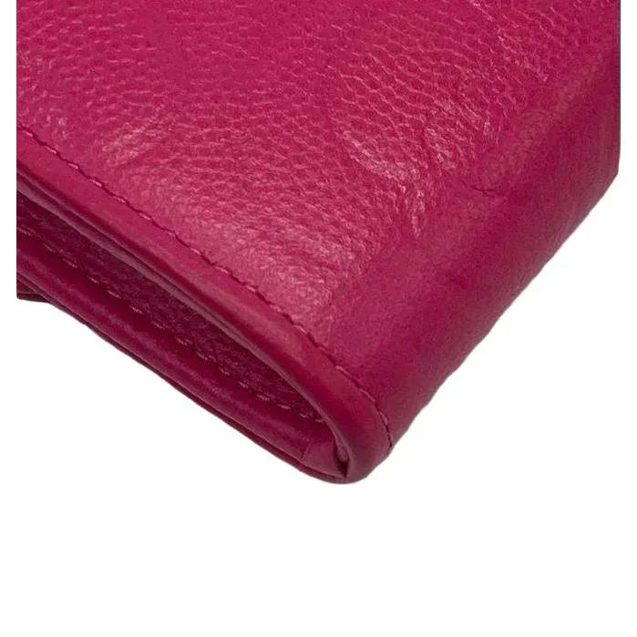 CHANEL Camellia Long Wallet Pink Lambskin Leather Gold Hardware - VeeLuxeCollectives