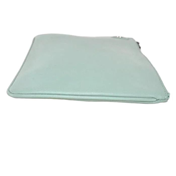 Fendi Green Smooth Leather Pouch - VeeLuxeCollectives