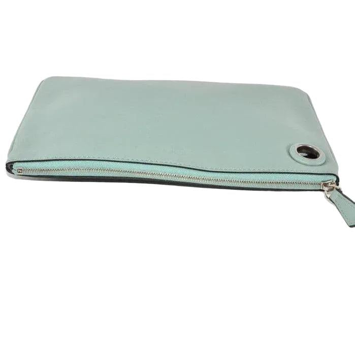 Fendi Green Smooth Leather Pouch - VeeLuxeCollectives
