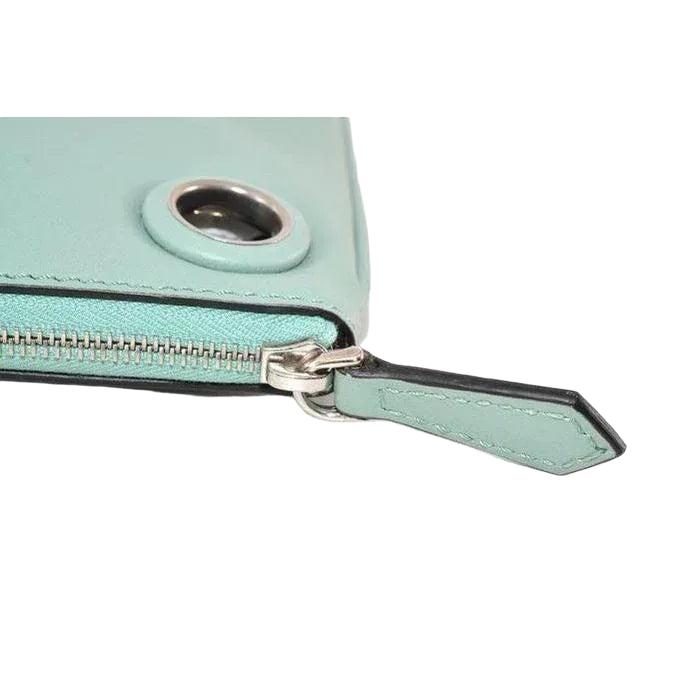 Fendi Green Smooth Leather Pouch - VeeLuxeCollectives