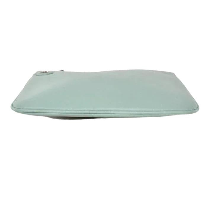 Fendi Green Smooth Leather Pouch - VeeLuxeCollectives