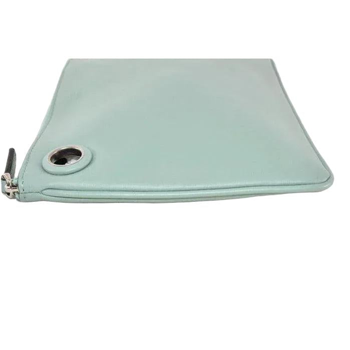 Fendi Green Smooth Leather Pouch - VeeLuxeCollectives