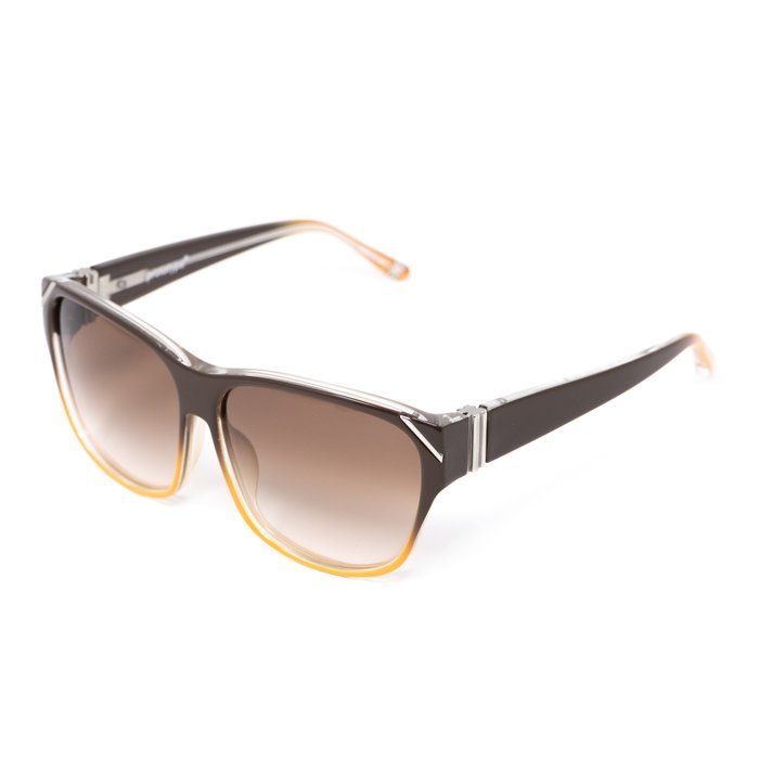 Yohji Yamamoto x Linda Farrow Brown Orange Square Frame Sunglasses