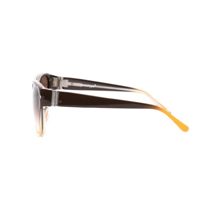 Yohji Yamamoto x Linda Farrow Brown Orange Square Frame Sunglasses