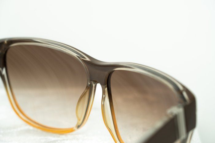 Yohji Yamamoto x Linda Farrow Brown Orange Square Frame Sunglasses