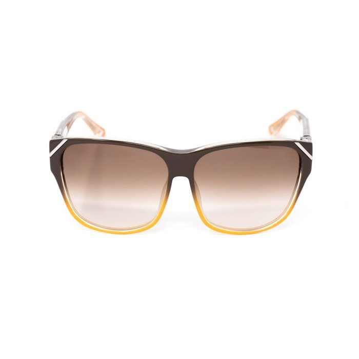 Yohji Yamamoto x Linda Farrow Brown Orange Square Frame Sunglasses