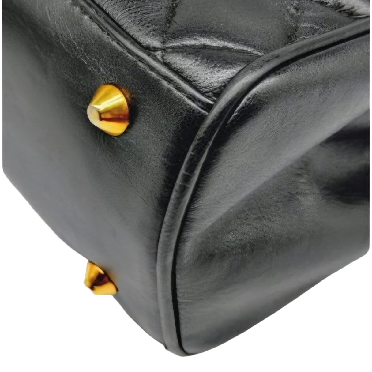 Vintage Givenchy Quilted top Handle purse black