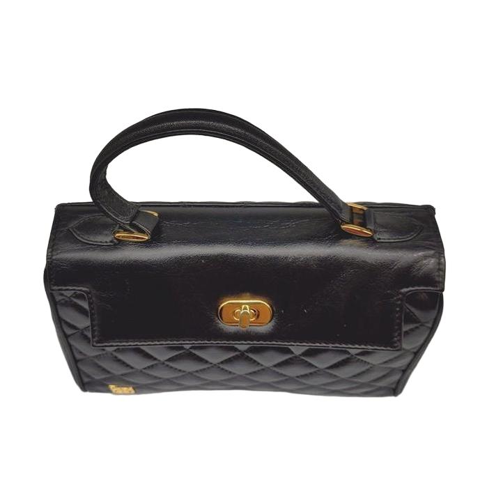 Vintage Givenchy Quilted top Handle purse black