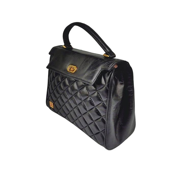 Vintage Givenchy Quilted top Handle purse black