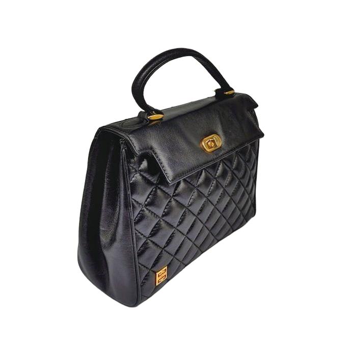 Vintage Givenchy Quilted top Handle purse black