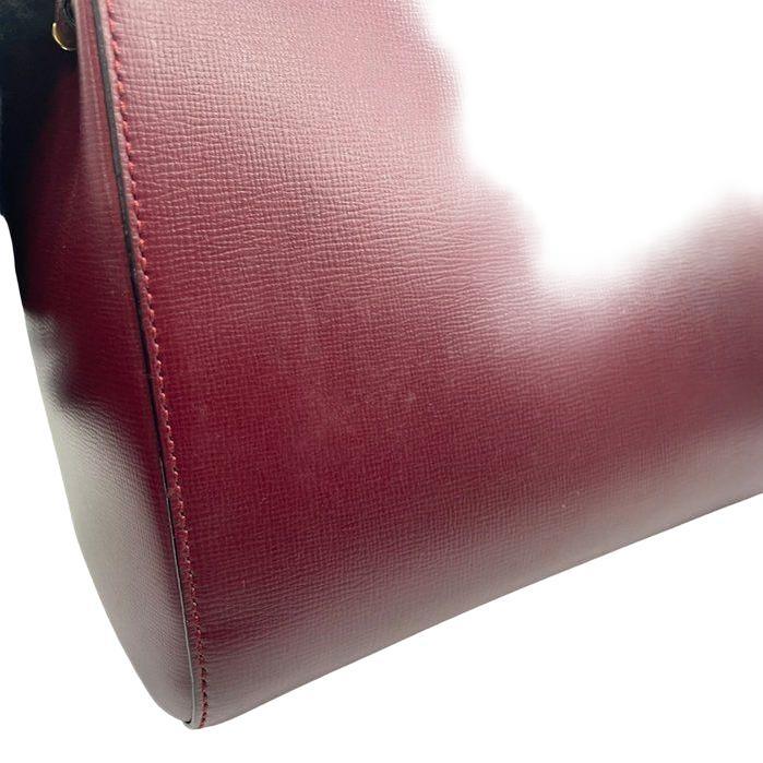Cartier Vintage Must de Leather Shoulder Bag in Bordeaux Red - VeeLuxeCollectives